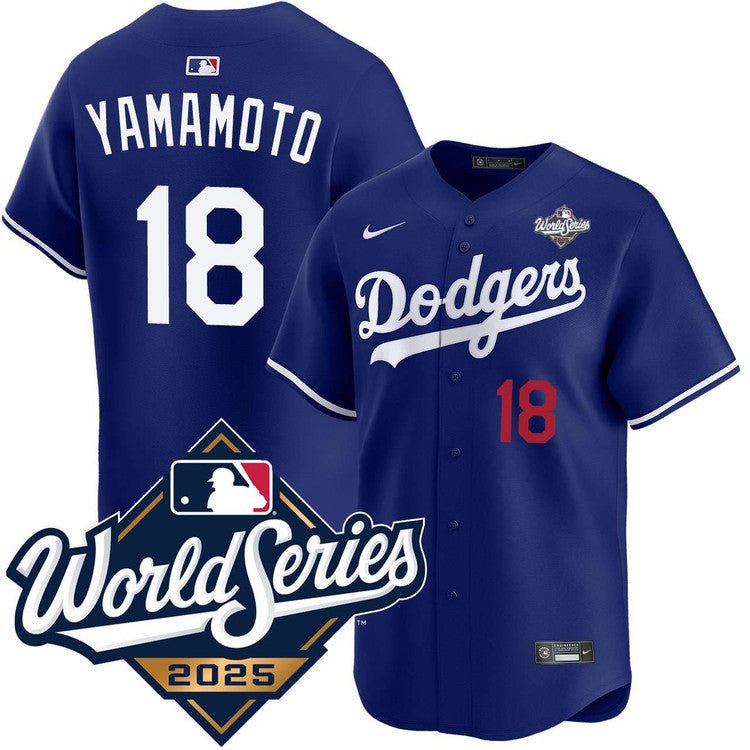 Yoshinobu Yamamoto Los Angeles Dodgers Alternate Limited 2025 World Series Jersey - Royal