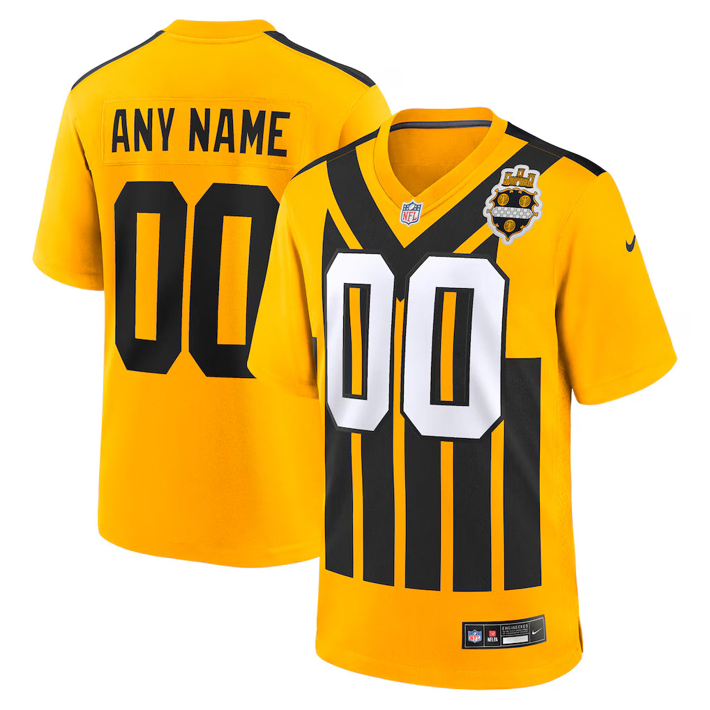 Custom Pittsburgh Steelers Alternate 1933 Throwback Jersey - Gold