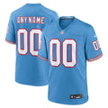 Custom Tennessee Titans Oilers Throwback Jersey - Light Blue