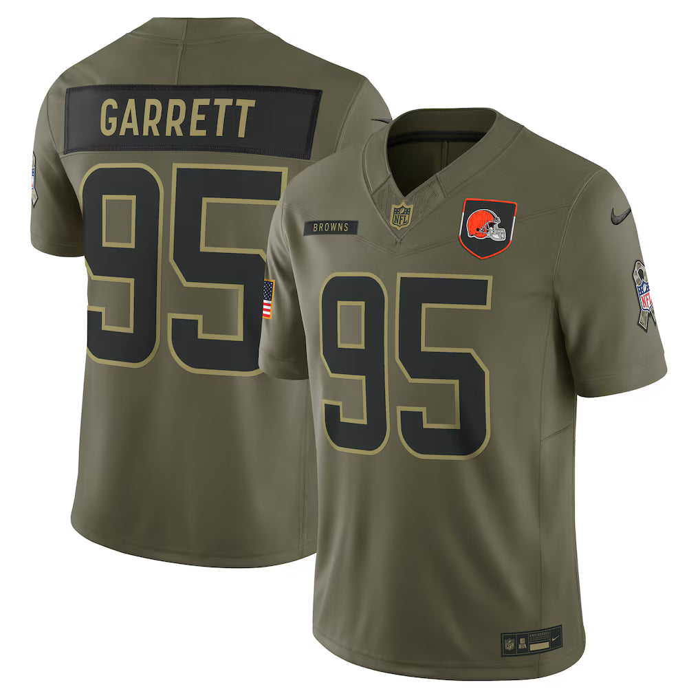 Myles Garrett Cleveland Browns 2025 Salute to Service Jersey - Olive