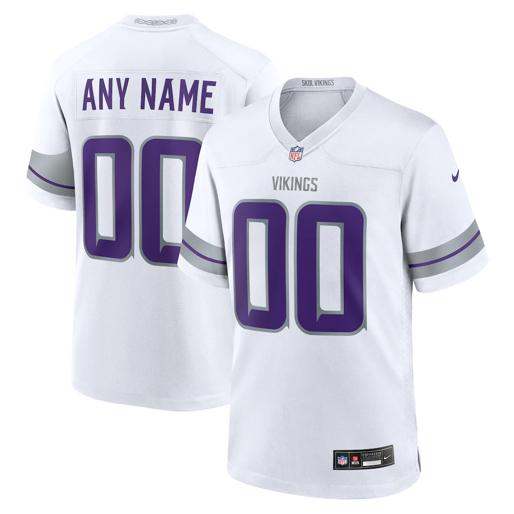 Custom Minnesota Vikings Alternate Jersey - White